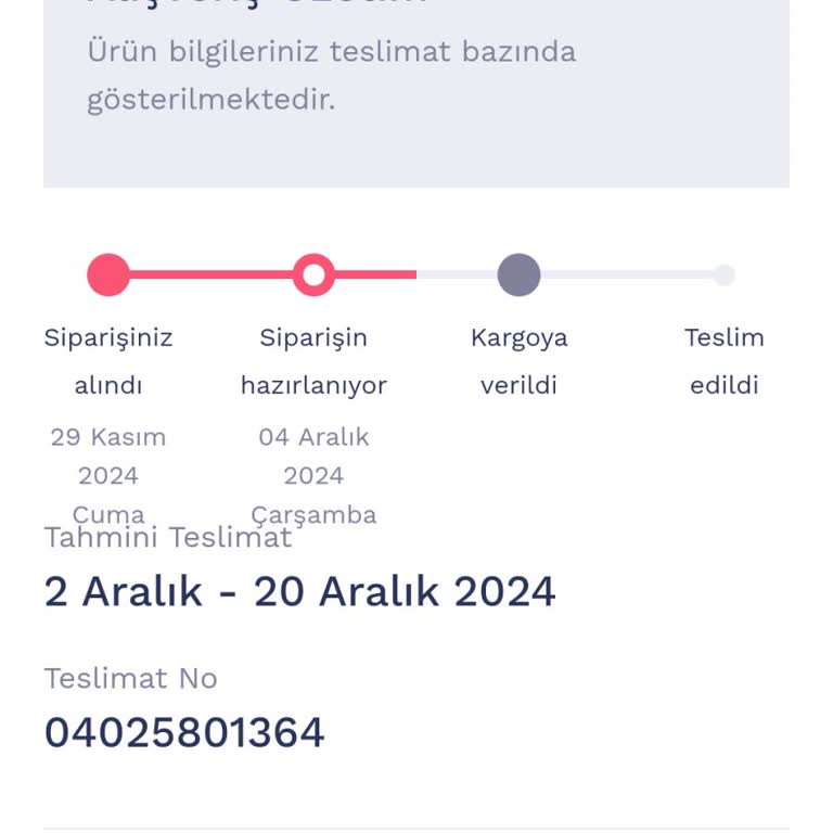 Penti'den Sipariş Verdim, Ürünler Hala Hazırlanıyor