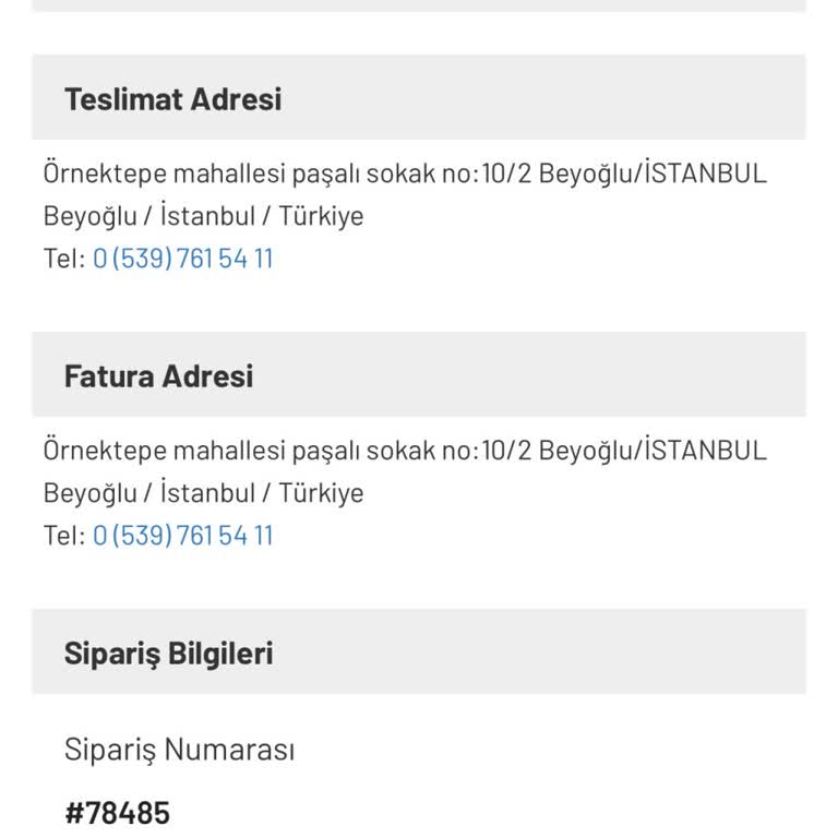 Sipariş Bilgilendirmesi Eksikliği