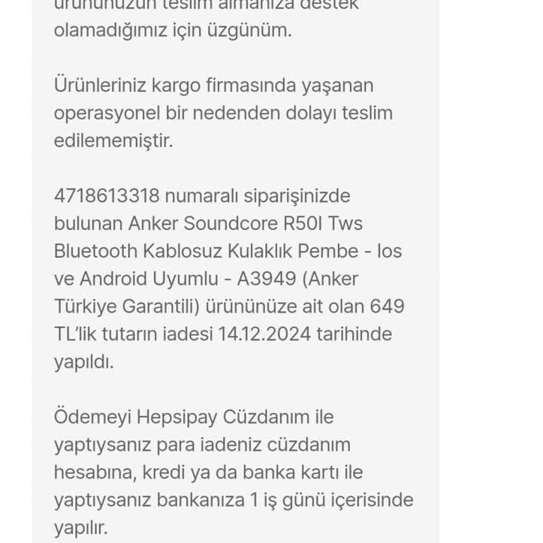 Müşteri Kararını Yok Sayan İptal Süreci