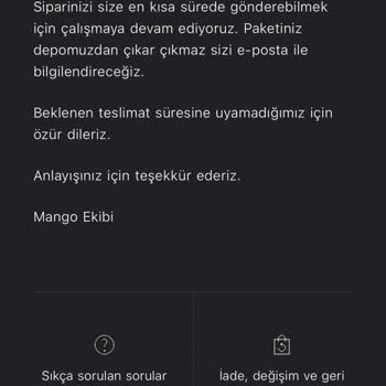 Mango Online Alışverişte Kargo Krizi