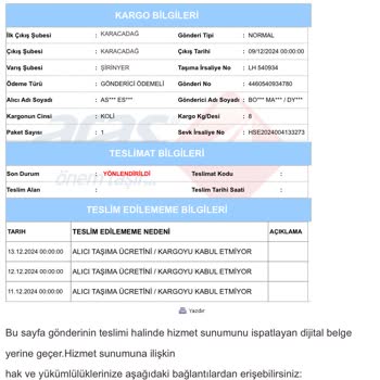 Kargo Teslimatında Yaşanan Sorunlar