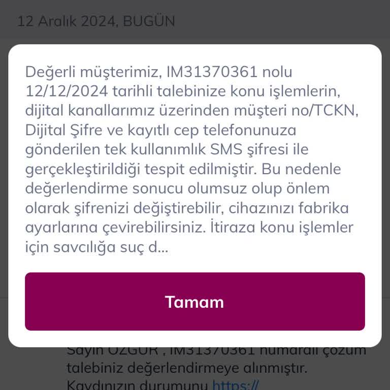 Otomatik Ödeme Talimatı Sorunu