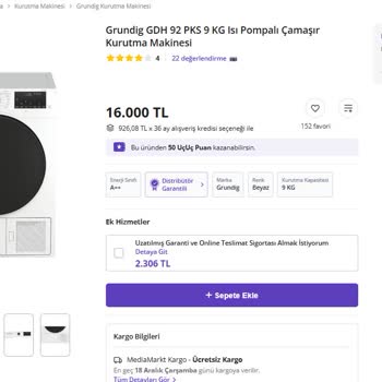 Kurutma Makinesi İndirim Sonrası Fiyat Farkı Sorunu