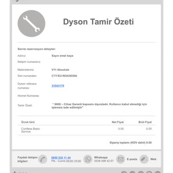 Dyson V11 Modelinde Parça Sorunu Ve Yüksek Ücret Talebi