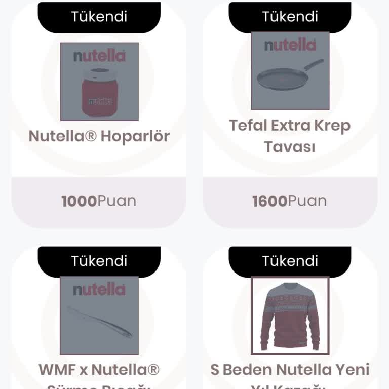 Nutella Puanlarıyla Hediye Stoğu Sorunu