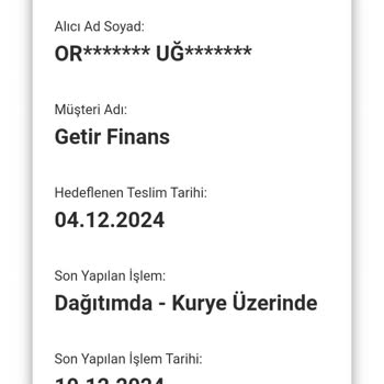 Getirfinans AGT Kurye Ve FIBA Bank'ın Sorumsuzluğu