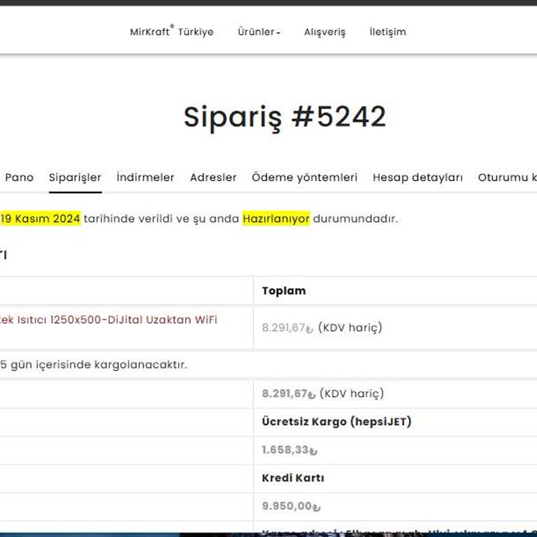 Mirkraft'ın Geciken Siparişleri Ve Yanıltıcı Taahhütler