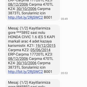 Sürekli Gelen Hasar Sorgulama Mesajları