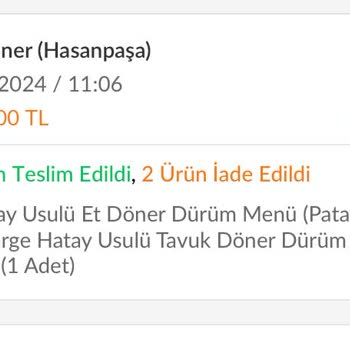 Eksik İskender Ve Yetersiz Destek Hattı Deneyimi