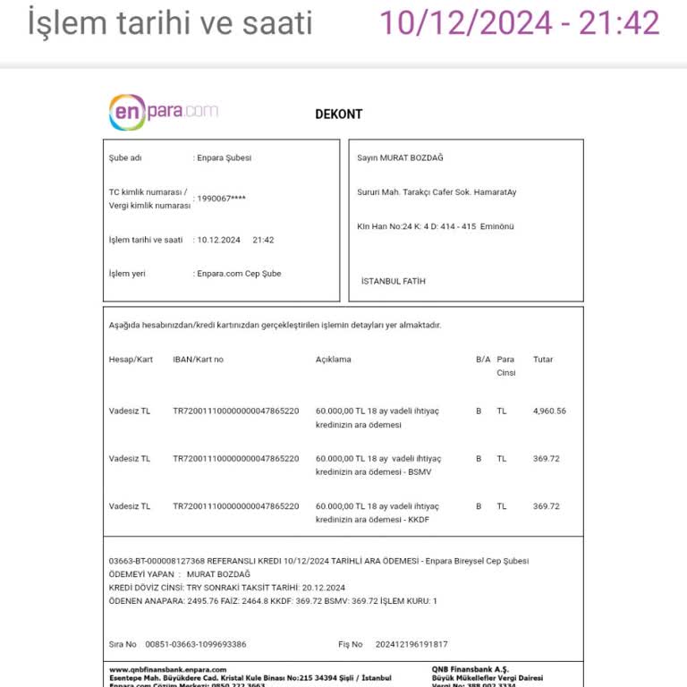 Enpara Bankası'nda Çifte Ödeme Ve İletişim Sorunu