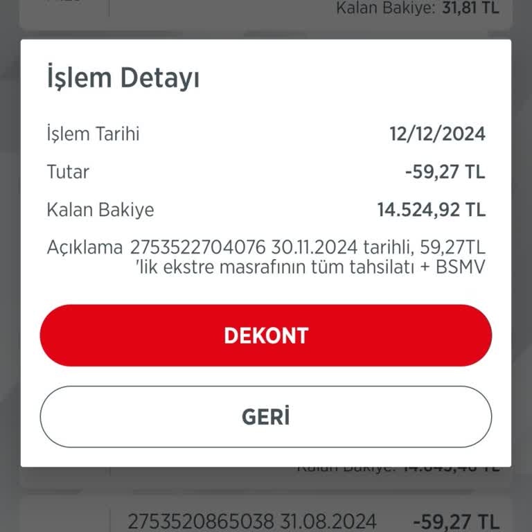 Ekstre Ücreti Ve Teslimat Sorunu
