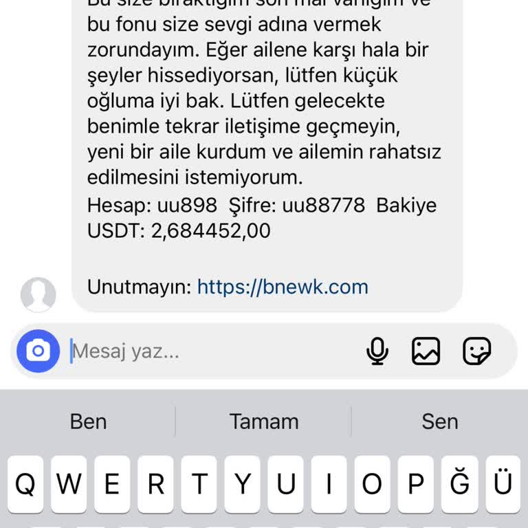 Bilinmeyen Hesap Ve Yanıltıcı Mesaj Şikayeti