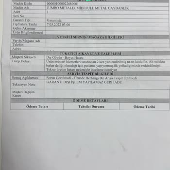 Jumbo Çaydanlıkta İmalat Hatası Ve Çözüm Eksikliği
