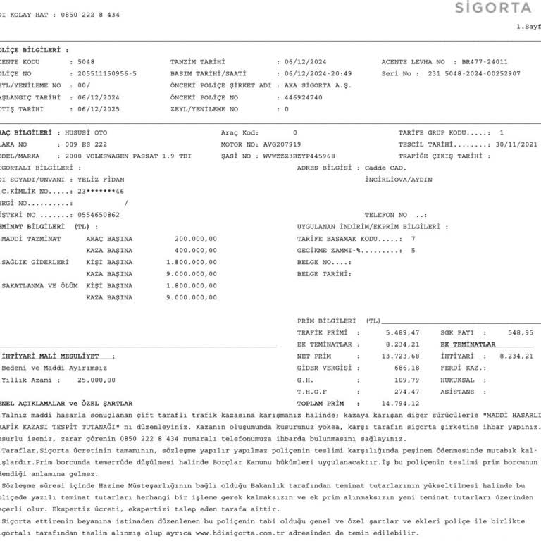 Yanlış İsimle Yapılan Poliçe Ve Geciken İade Sorunu