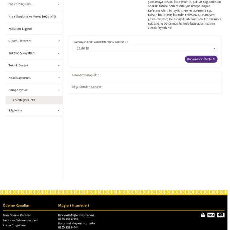 Millenicom Promosyon Kodunda Sorun Yaşıyorum