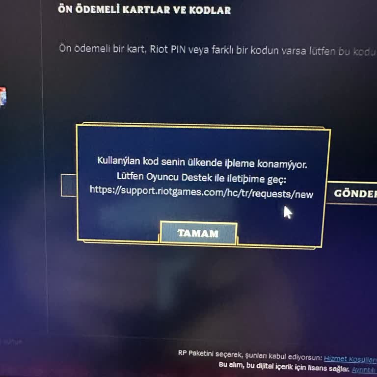 Hatalı RP Kodu Ve İlgisiz Destek
