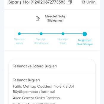 Teslimat Sorunu Ve İade Gecikmesi
