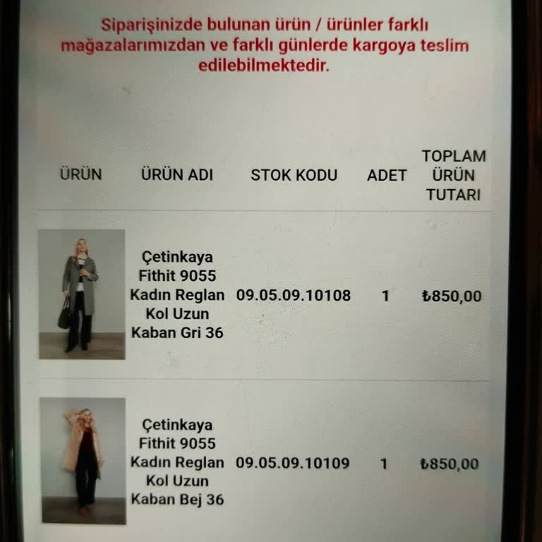Sipariş Bilgisi Eksikliği Ve Kargo Sorunu
