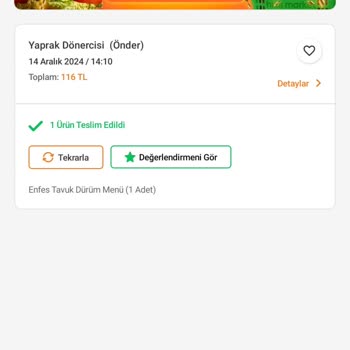 Trendyol Yemek Buz Gibi Döner Ve İptal Edilemeyen Sipariş