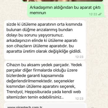 Buharlı Temizleyici Parça Sorunu Ve Müşteri Hizmetleri Yanıtı