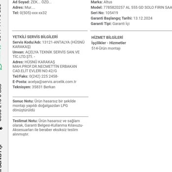 Altus Fırın Kurulumunda Ekstra Ücret Şoku