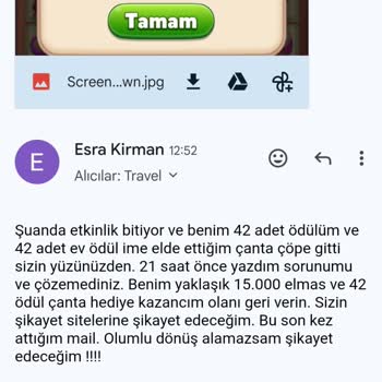 Travel Town Etkinlik Ödüllerim Kayboldu