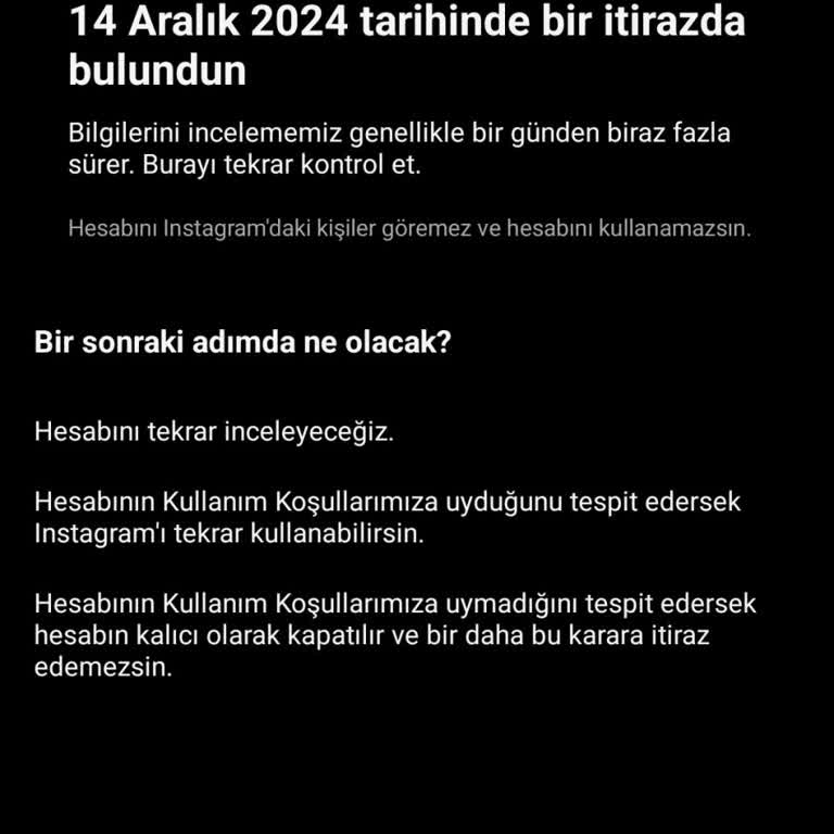 Haksız Askıya Alınan Instagram Hesabımın Geri Açılmasını İstiyorum