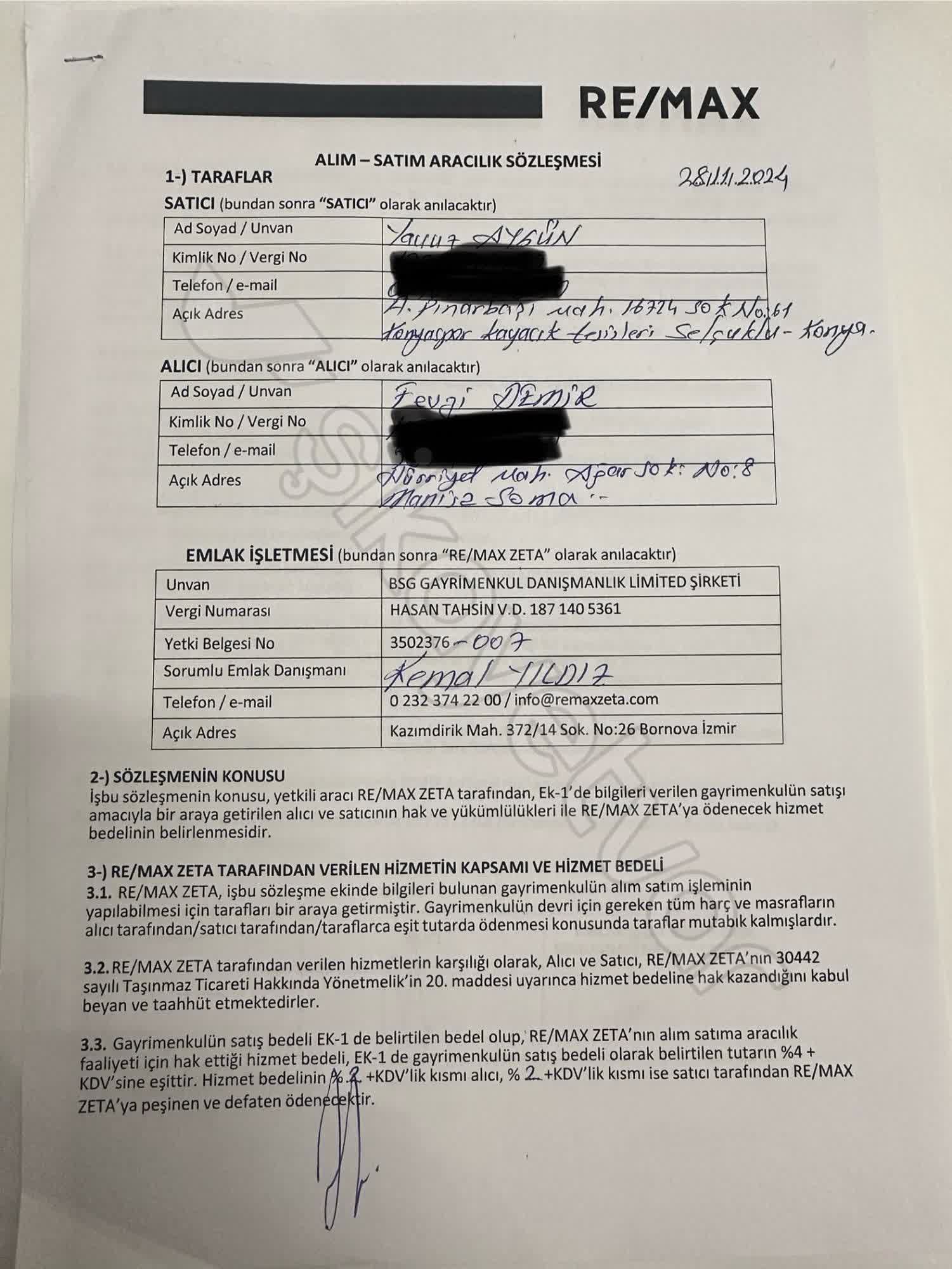 Remax Zeta'nın Amatör Sözleşmesi Yüzünden Maddi Zarar - Şikayetvar