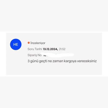 Sipariş Gecikmesi Ve Yetersiz Müşteri Hizmetleri