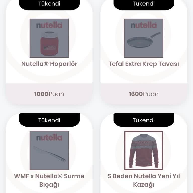 Nutella Uygulaması Hediye Sorunu