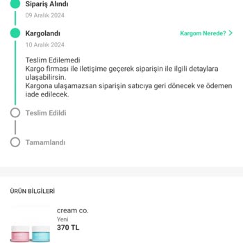 Kargonun Habersiz İadesi