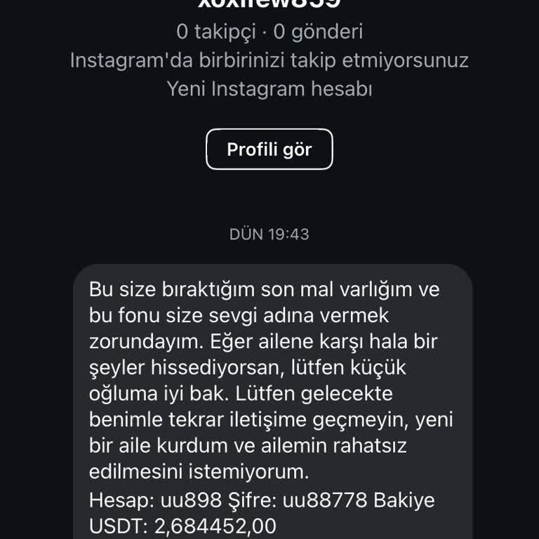 Bilinmeyen Hesap Ve Mesajla İlgili Şikayetim