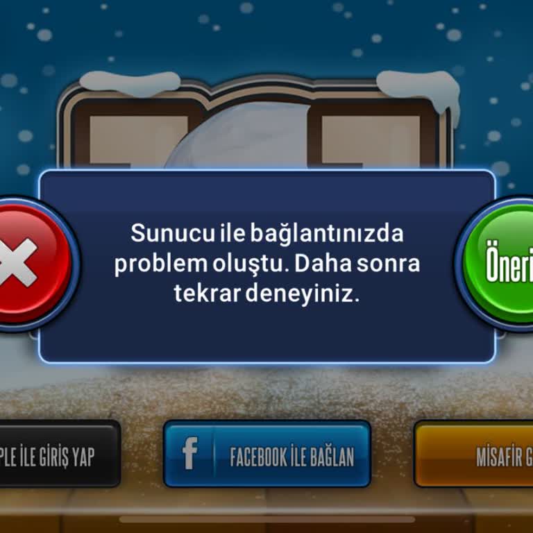 101 Okey Plus'ta Facebook Giriş Sorunu