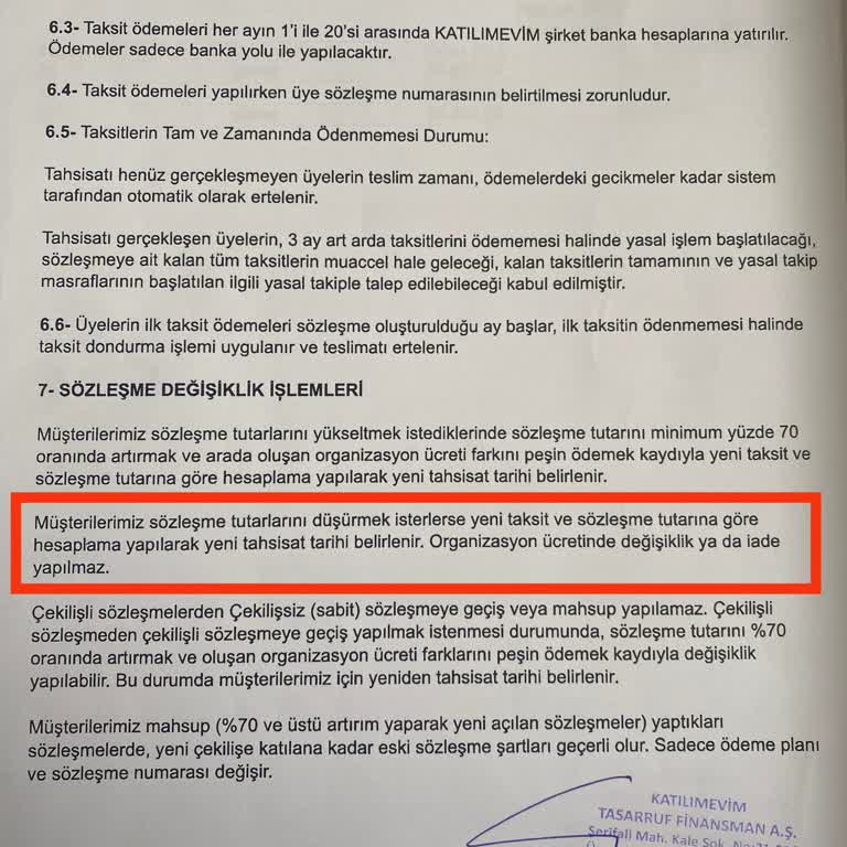 Katılımevim'de Sözleşme Tutarı Düşürme Sorunu