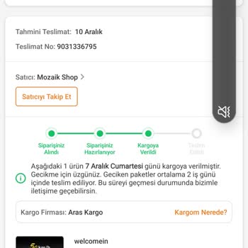 Aras Kargo İle Yaşanan Uzun Teslimat Gecikmesi