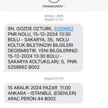 Bilet Numarası Değişikliği Mağduriyeti