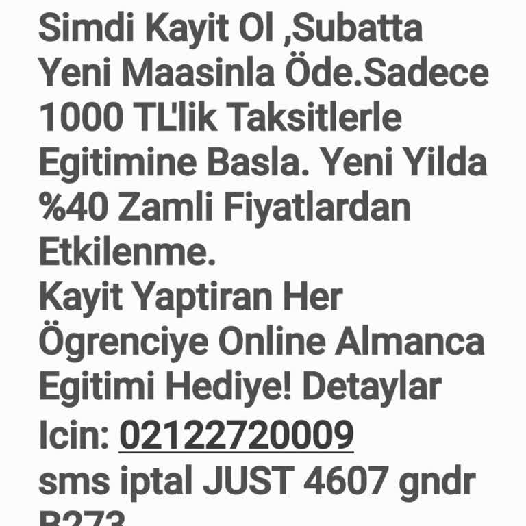 Just English Dil Kurumunun Rahatsız Edici Ve İzin Dışı SMS'leri