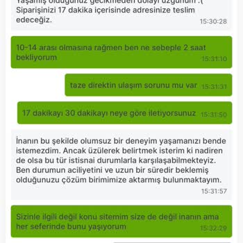 Migros Taze Direkt Teslimat Sorunu
