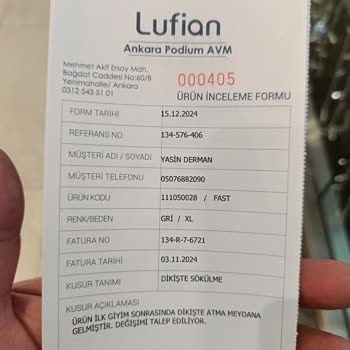 Lufian'dan Aldığım Ürünler Kalitesiz Çıktı