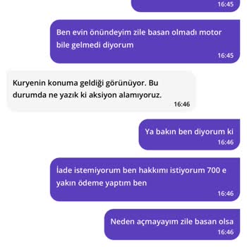 Getir Yemek Siparişim Teslim Edilmedi