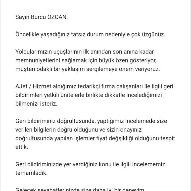 Ajet'in Haksız Fiyat Değişikliği Ve Yetersiz İletişim