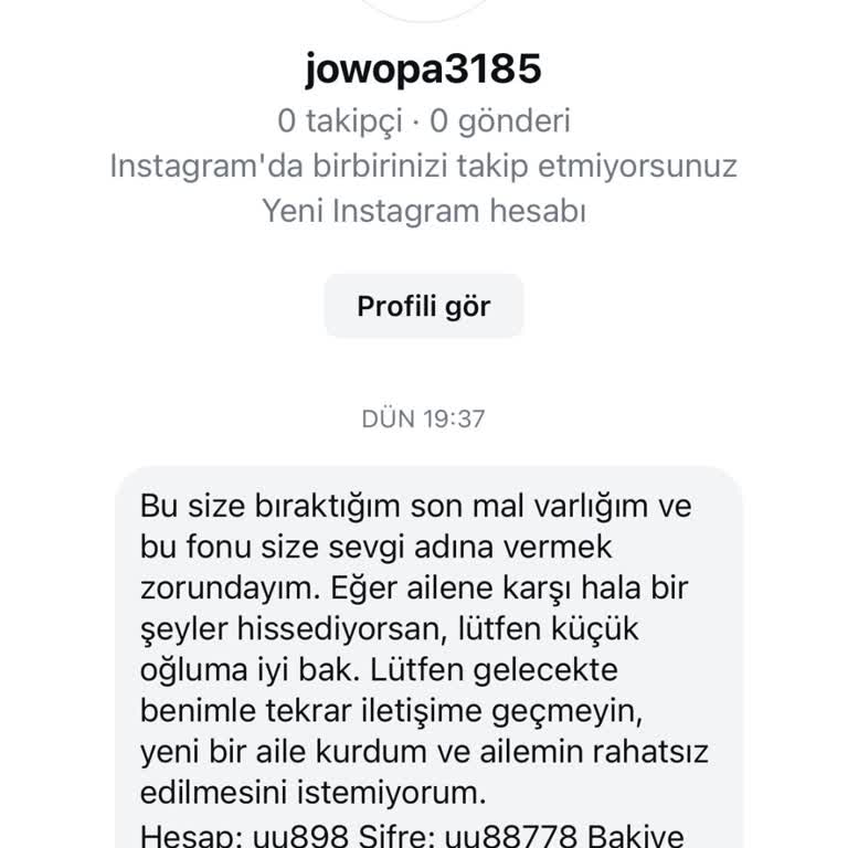 Instagram'da Tanımadığım Kişiden Gelen Mesaj