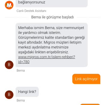 Migros Sanal Market İptal Talebim Reddedildi