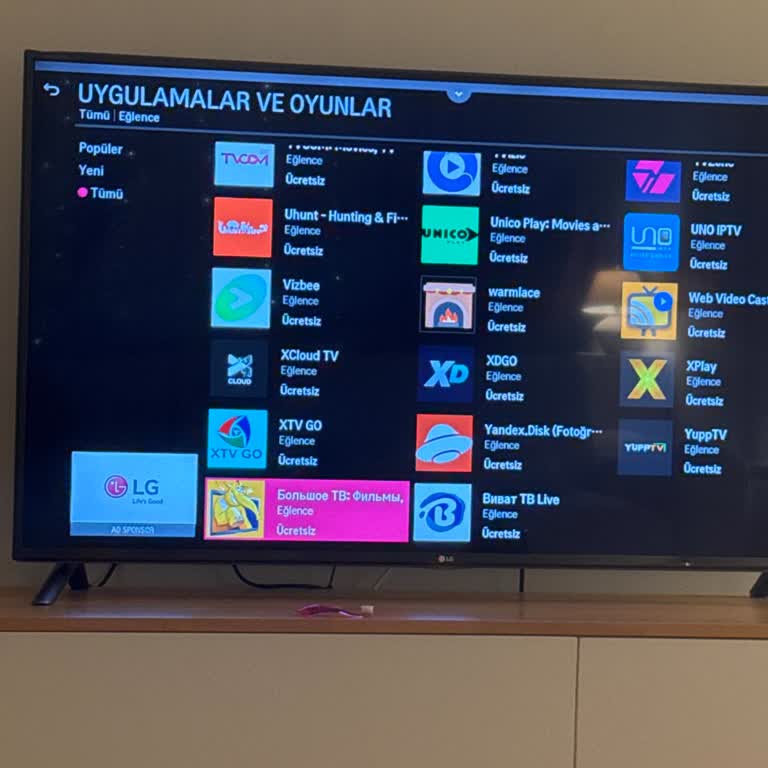 LG Smart TV'de TOD Uygulaması Sorunu