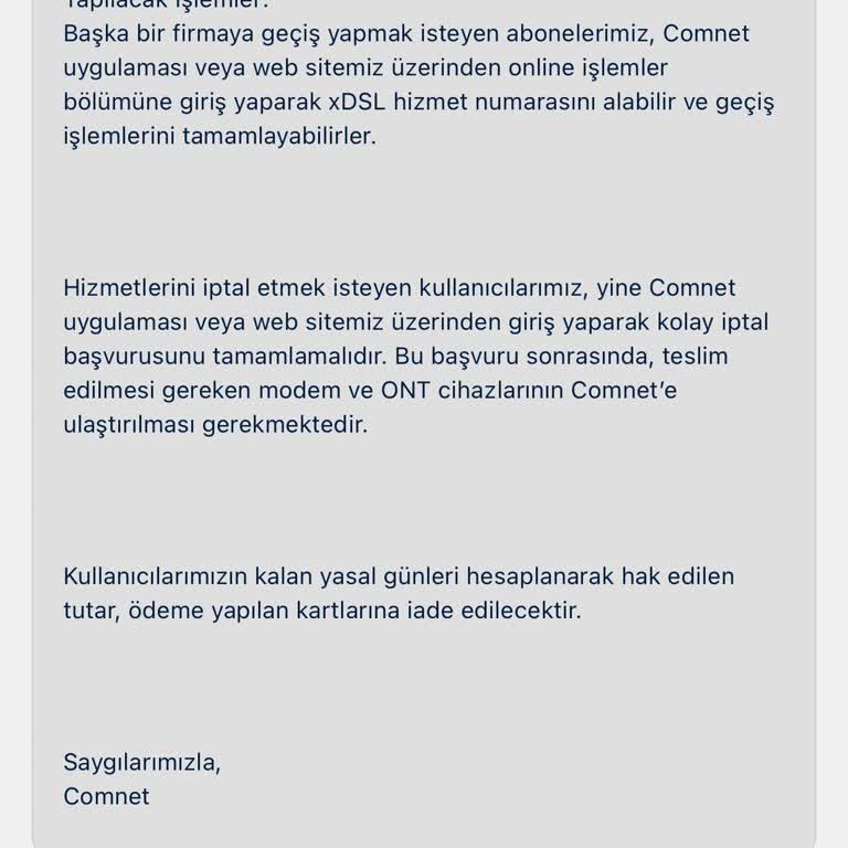 Comnet İptal Sonrası İletişimsizlik Ve İade Belirsizliği