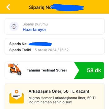 Migros Hemen Sipariş Gecikmesi Ve Müşteri Mağduriyeti