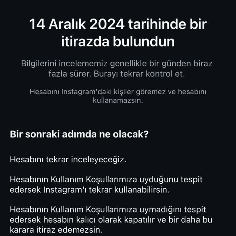 Haksız Yere Askıya Alınan Instagram Hesabımın Geri Açılmasını İstiyorum!