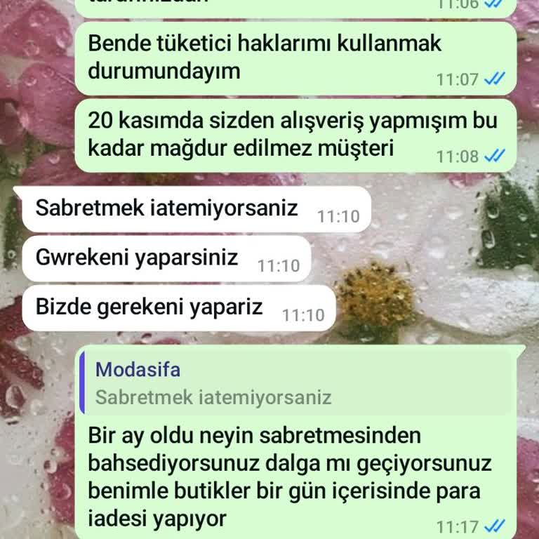 Paramı İade Etmeyen Moda Şifa Butik Hakkında Şikayet