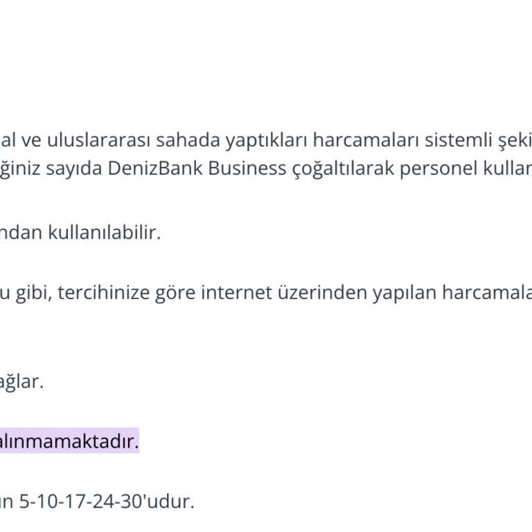 Denizbank'tan Haksız Yıllık Üyelik Ücreti Kesintisi