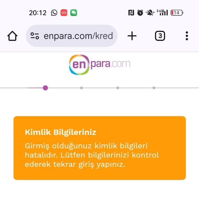 Enpara.com'da Faizsiz Kredi Başvurusunda Kimlik Hatası